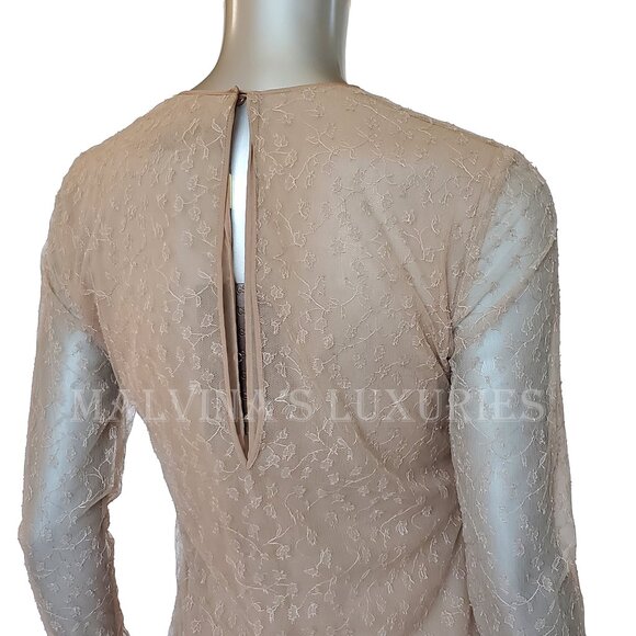 GUCCI DRESS OLD ROSE FLORAL LACE LONG SLEEVE MINI - Picture 5 of 12